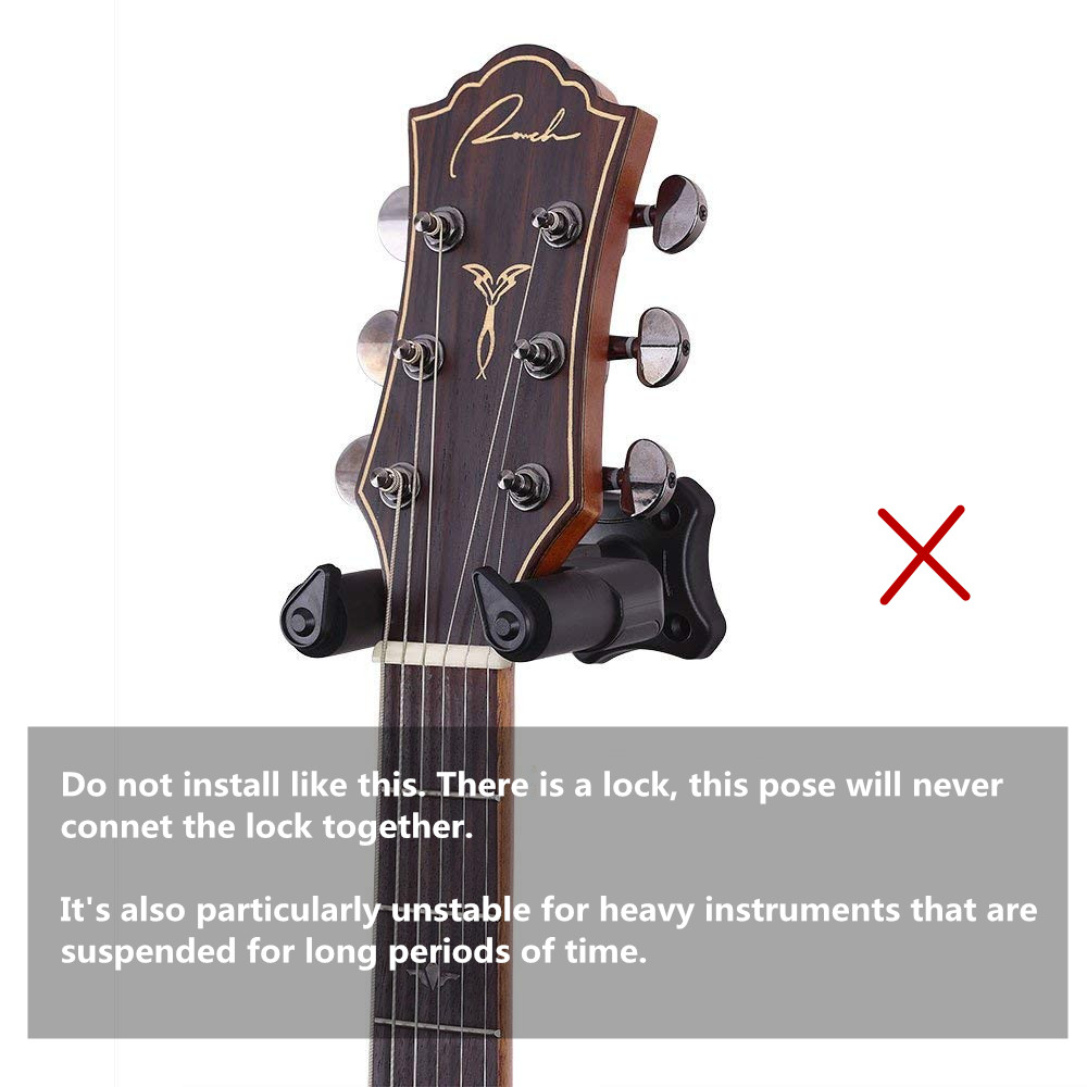 Ranch Ukulele Guitar Wall Mount - Electric Acoustic Guitars Hanger Stands Rack Hook Holder Black ukeleles