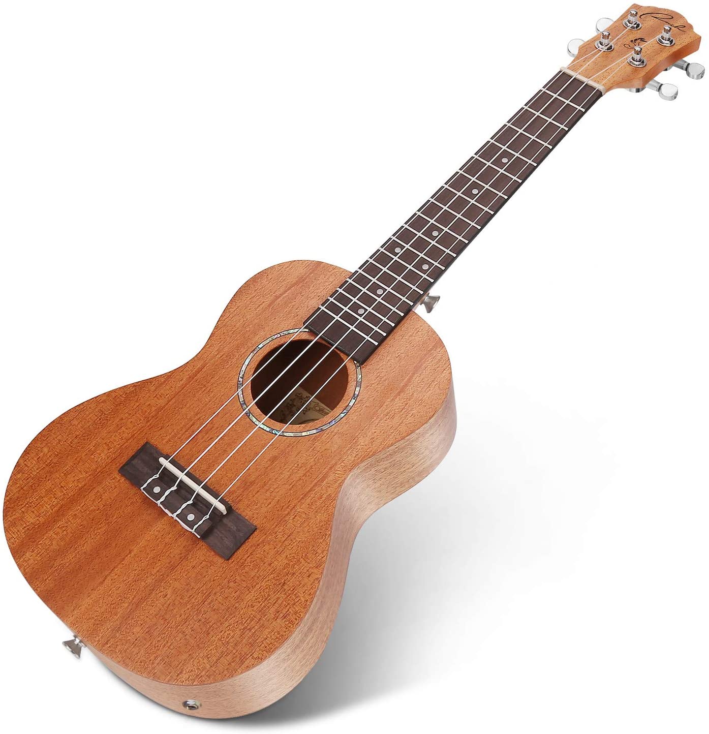 Electric Concert Ukulele Ranch EQ 23 inch Mahogany Solid Top Professional Ukuleles Upgraded Instrument with Free 12 Lessons and Gig Bag – Natural