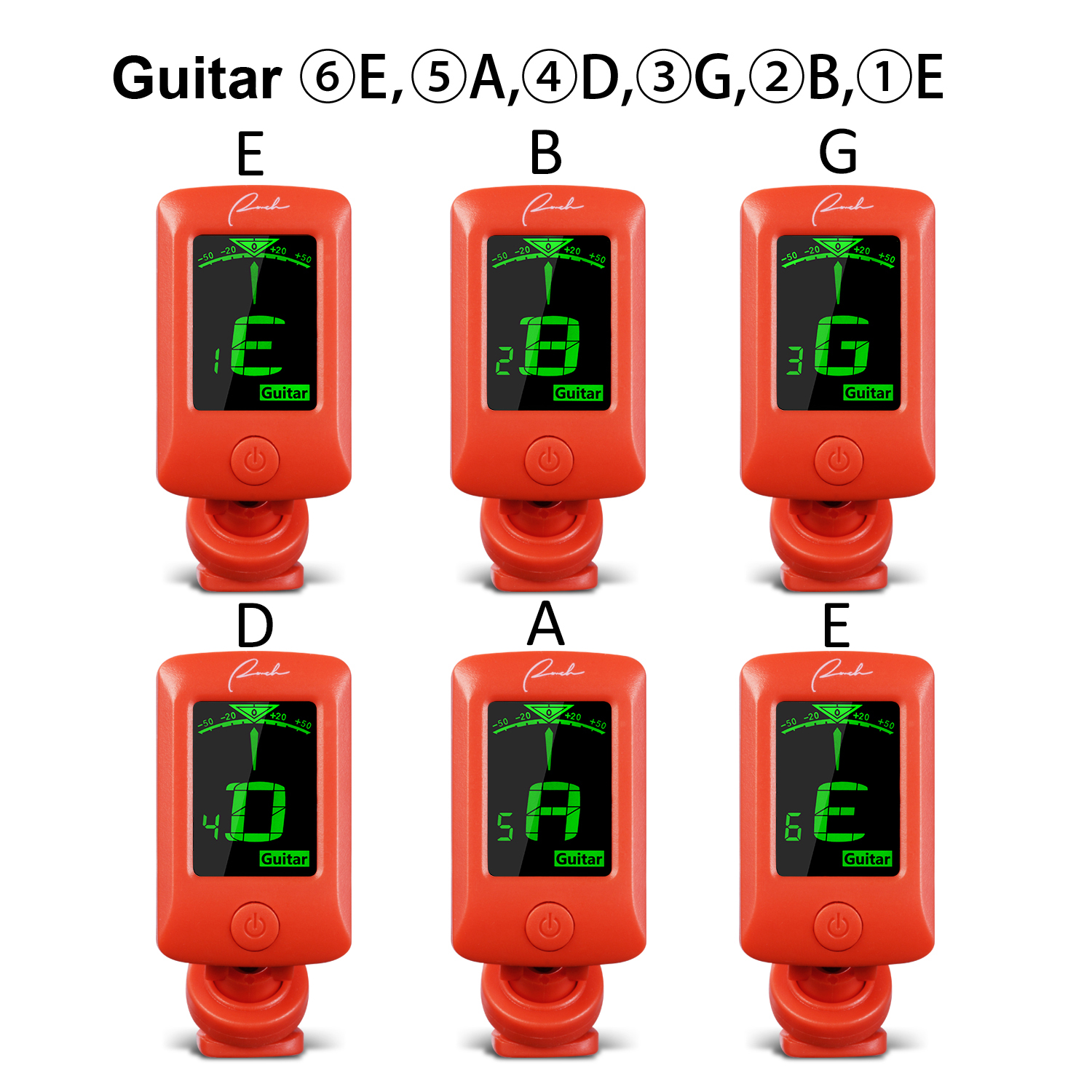Red Guitar Tuner ClipOn Tuner Specialized for Ukulele and Guitar