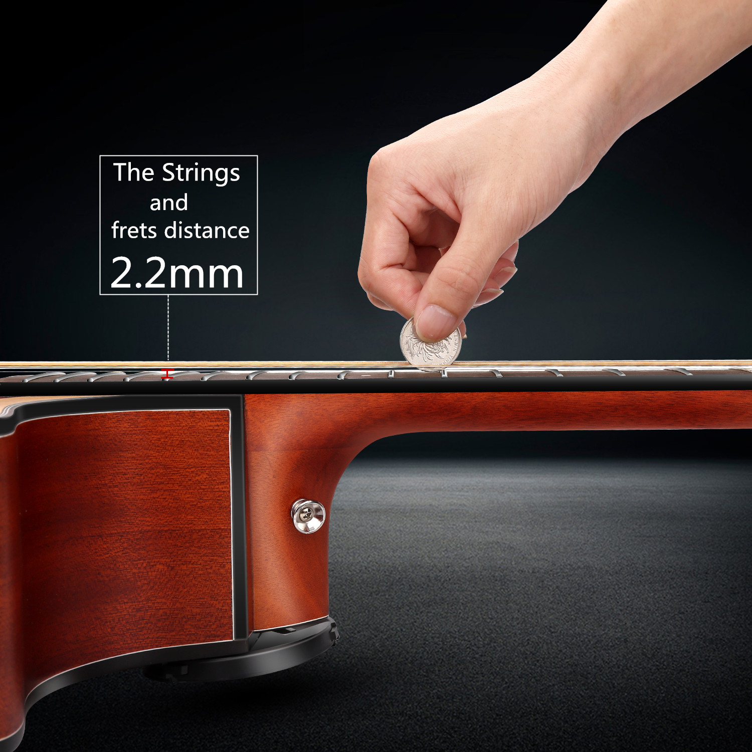 Emperial Acoustic Guitar 41 Full Size Cutaway Beginners Wooden Guitars Kit with Gig Bag Capo Tuner Strings Strap Picks Adjustment tool Set- Starter Guitar Pack for Adults -Natural