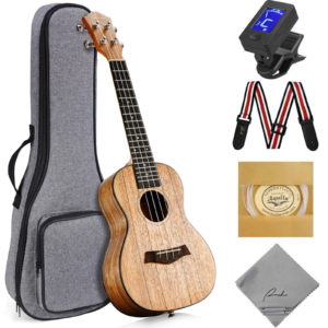 Concert Ukulele Ranch 23 inch Professional Starter Instrument Kit - Walnut