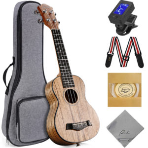 Soprano Ukulele Ranch 21 inch Professional Starter Instrument Kit - Walnut