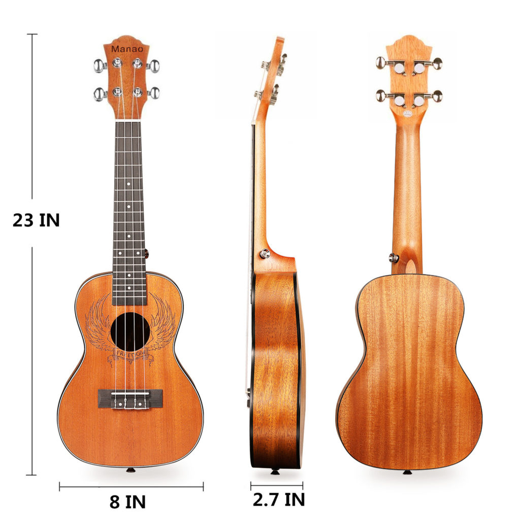 Concert Ukulele 23 Inch Ukelele Beginners Kit Wings