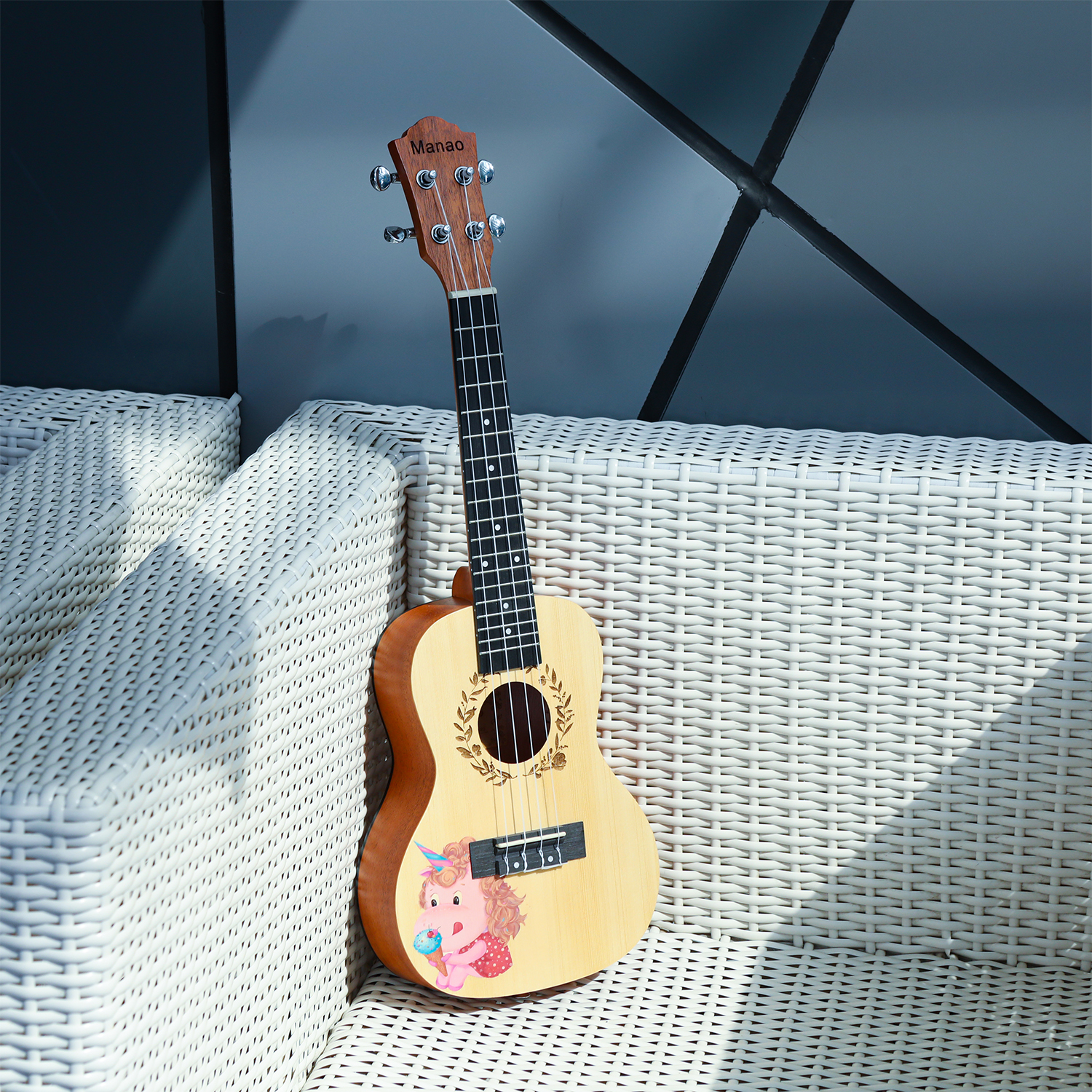 unicorn Concert Ukulele ukalalee ukeleles ukuleles ukalelee uke yukalalee ukeles eukalali yukalalee beginner Manao 23 Inch Ukelele Beginners Kit Ukele Pack Bundle Gig Bag Tuner Aquila Strings Set