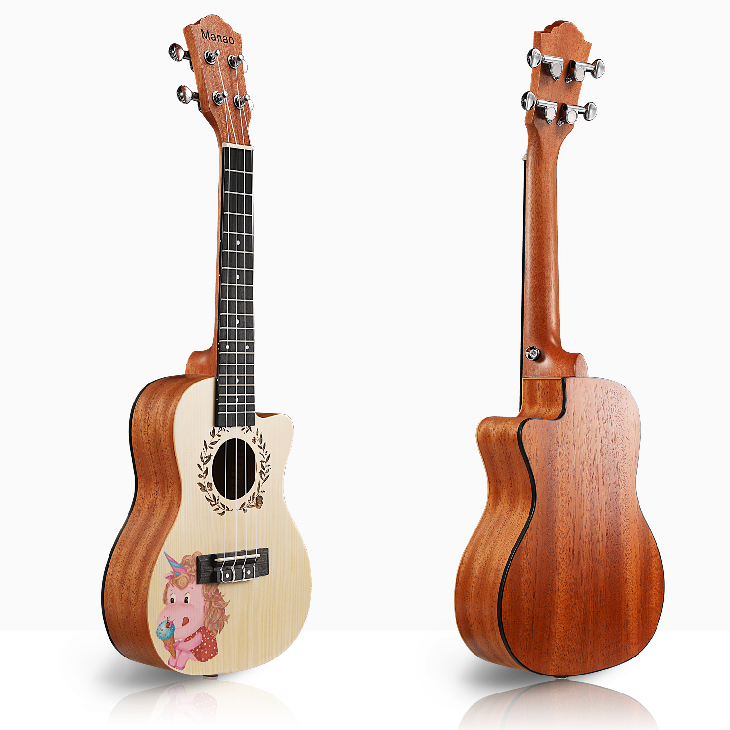 unicorn Concert Ukulele ukalalee ukeleles ukuleles ukalelee uke yukalalee ukeles eukalele eukalali yukalalee beginner Manao 23 Inch Ukelele Beginners Kit Ukele Pack Bundle Aquila Strings Set