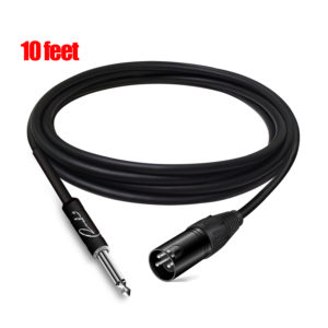 Ranch XLR Cable 10ft Male XLR to 1/4 TS Mono Jack Unbalanced Cable - Black