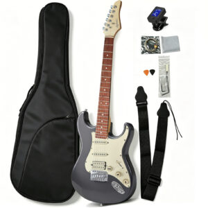 Audivara 39 inch ST electric guitar metallic grey with jatoba fingerboard