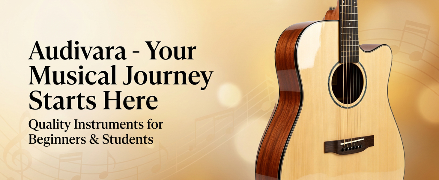 Audivara 41 inch Grand Auditorium cutaway acoustic guitar, a quality instrument designed for beginners and students