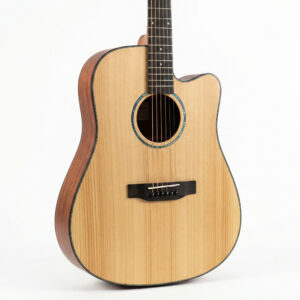 Audivara 41" Solid Spruce Top Acoustic Guitar Cutaway Dreadnought Natural Matte