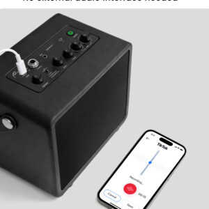 Direct OTG recording from black guitar amp to mobile phone TikTok app without interface